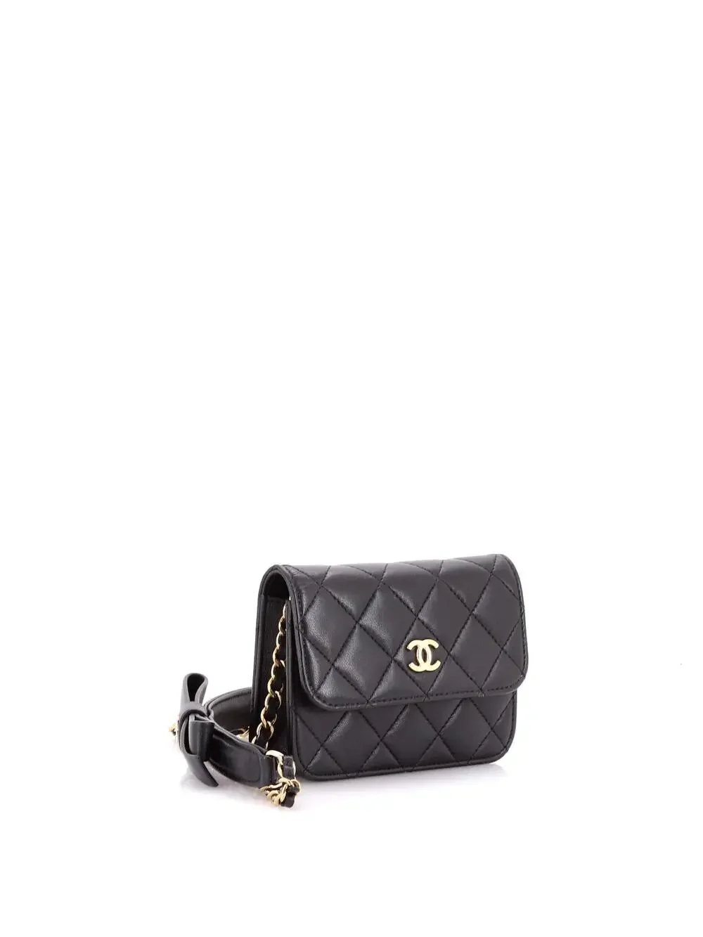 Chanel Bow Strap Card Holder On Chain #243448C23B